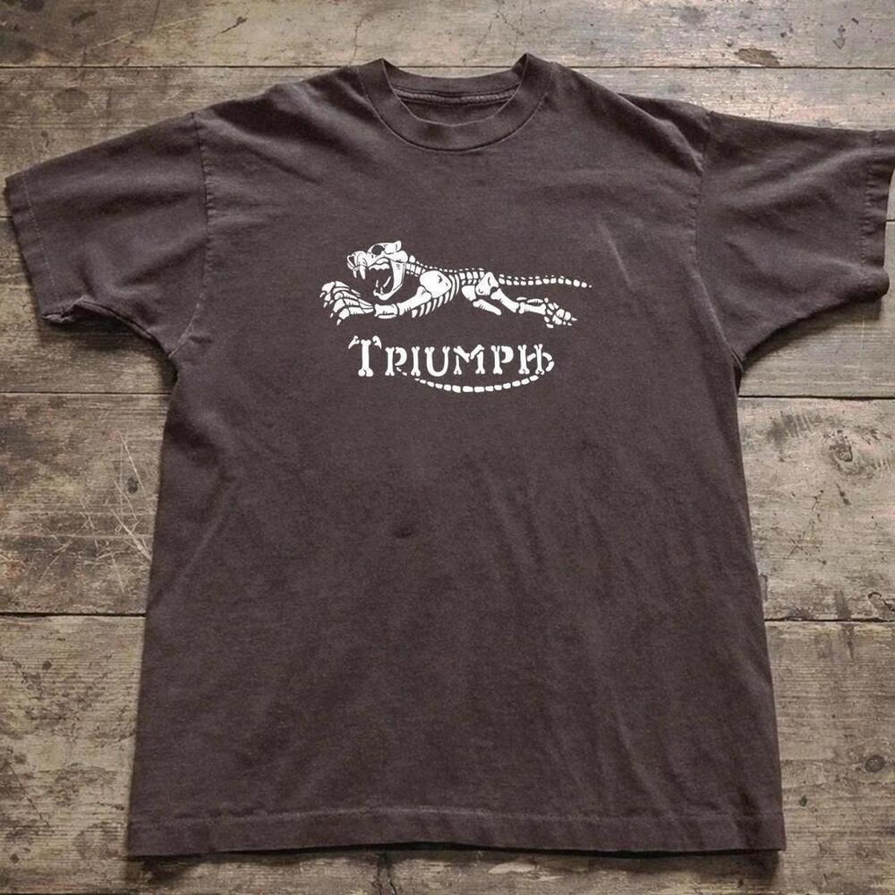 Brown Triumph Motorcycle Skeleton Tee